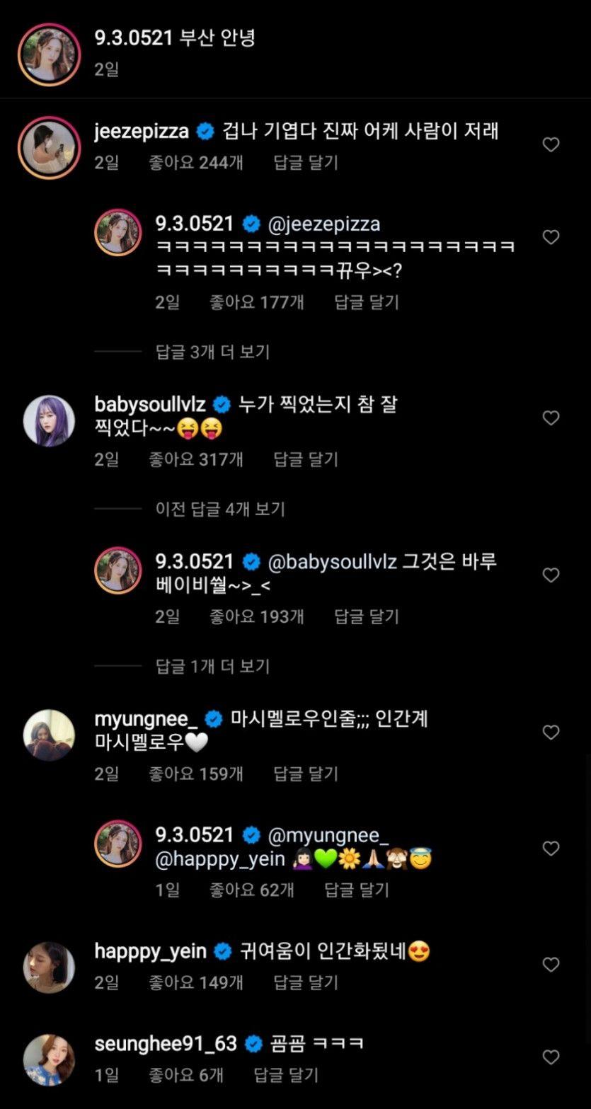 지애 인스타 댓글5