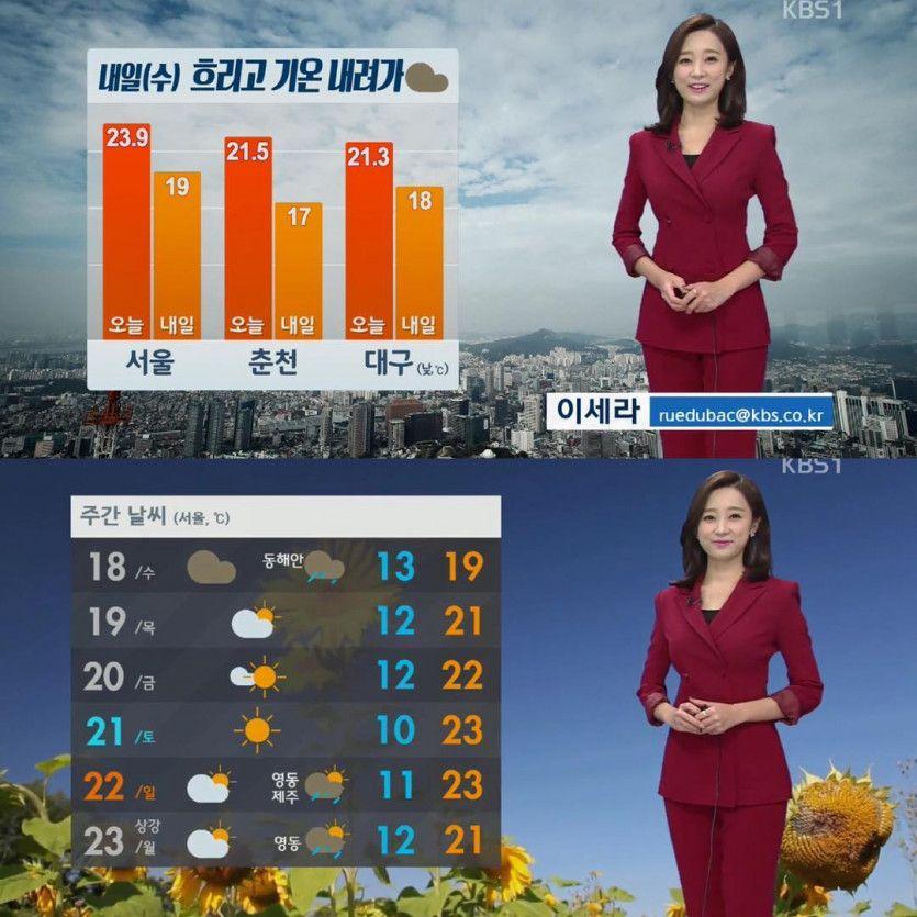 이세라 기상캐스터 '수요일 날씨'0